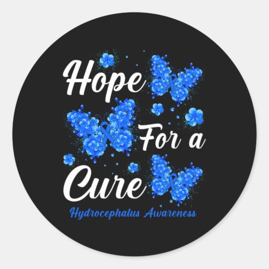 Sticker Rond Espoir D'Un Papillon De Sensibilisation À L'Hydroc (Devant)