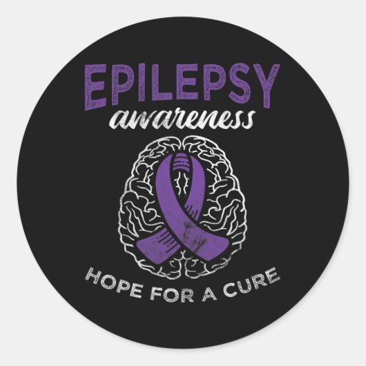 Sticker Rond Espoir D'Une Sensibilisation Cure À L'Épilepsie (Devant)