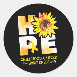 Sticker Rond Espoir Fleurs de sensibilisation au cancer chez le