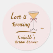 Sticker Rond Espresso Martini Café Moderne Shower de Mariée (Devant)