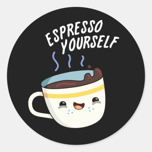 Sticker Rond Espresso Yourself amusant jeu de café (Devant)