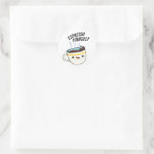 Sticker Rond Espresso Yourself amusant jeu de café (Sac)