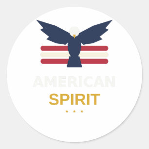 Sticker Rond Esprit Américain – Aigle Patriotique USA