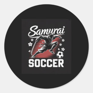 Sticker Rond Esprit de Guerrier Samouraï de Football Katana Lam
