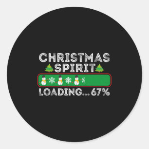 Sticker Rond Esprit de Noël Chargement 67 Six Sept Meme Drôle S