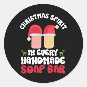 Sticker Rond Esprit de Noël dans chaque savon fait main R - Sav