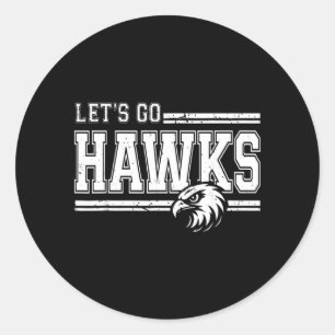 Sticker Rond Esprit d'équipe de fan de sport de lycée Hawks Vin