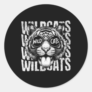 Sticker Rond Esprit d'équipe de fan de sports scolaires Wildcat