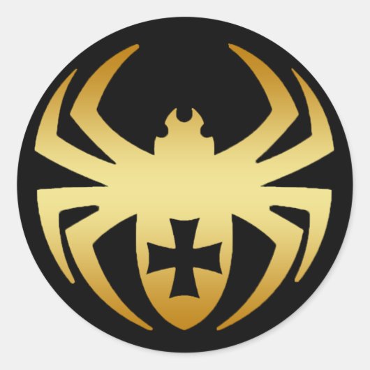 STICKER ROND ESPRIT D'OR AVEC CROIX (Devant)