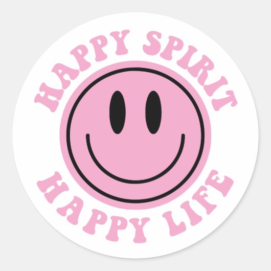 Sticker Rond Esprit heureux, vie heureuse (Devant)