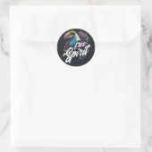 Sticker Rond Esprit libre toucan Villes estivales arc-en-ciel (Sac)
