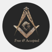 Sticker Rond Esprit maçonnique (BrownishGold) (Devant)