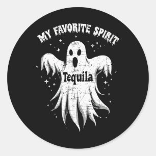 Sticker Rond Esprit préféré Tequila Boire Fantôme Halloween C