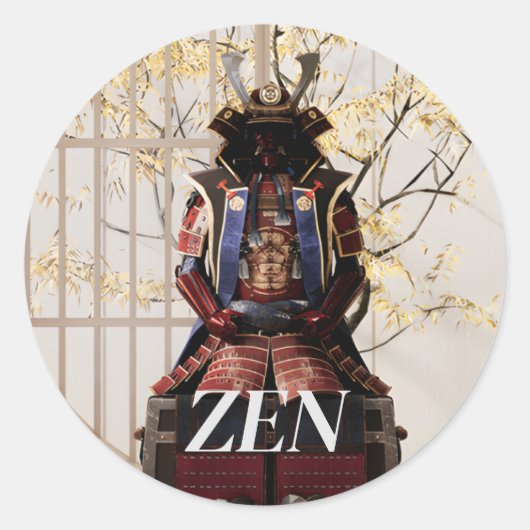 Sticker Rond Esprit samouraï japonais (Devant)