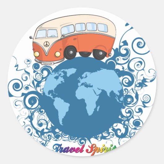 Sticker Rond Esprit voyage (Devant)