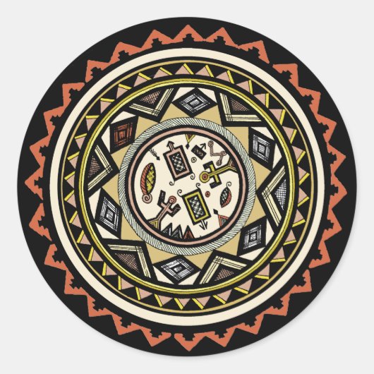 Sticker Rond Esprits africains (Devant)