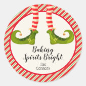 Sticker Rond Esprits de Noël Elf Baking (Devant)