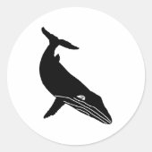STICKER ROND ESQUETTE DE BALEINE HUMPBACÉE (Devant)