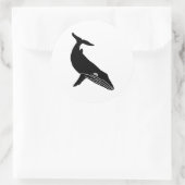 STICKER ROND ESQUETTE DE BALEINE HUMPBACÉE (Sac)