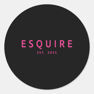 Sticker Rond Esquire Est 2025 Women Lawyer Attorney Law School