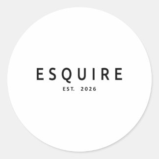 Sticker Rond Esquire Ét. 2026, Avocat Juriste Diplômé de la Fac