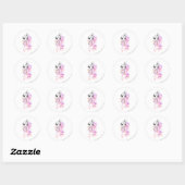 Sticker Rond Esquisse d'aquarelle PEBBLES™ (Feuille)