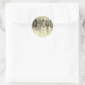 Sticker Rond Esquisse technique de Leonardo da Vinci d'une roue (Sac)