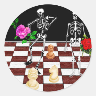 Sticker Rond Esquisses d'échecs