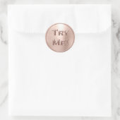 Sticker Rond Essayer Blush Rose Gold Tester Exemple Conteneur (Sac)