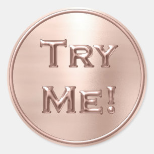 Sticker Rond Essayer Blush Rose Gold Tester Exemple Conteneur