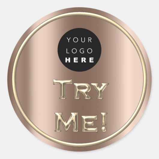 Sticker Rond Essayer Bronze Logo Gold Tester Exemple Conteneur (Devant)