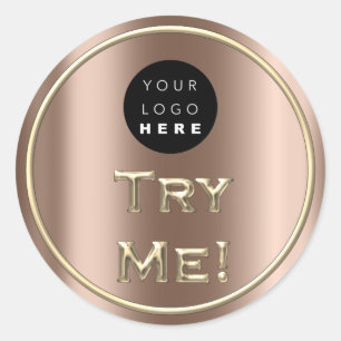 Sticker Rond Essayer le logo bronze Gold Tester Exemple de cont