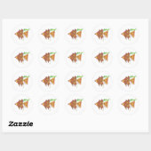Sticker Rond Essayer le poisson d'angle (Feuille)