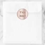 Sticker Rond Essayer Me Blush Rose Pink Tester Exemple Conteneu (Sac)