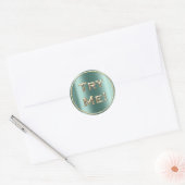 Sticker Rond Essayer Me Faux Gold Turquoise Tester Exemple Cont (Enveloppe)