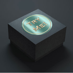 Sticker Rond Essayer Me Faux Gold Turquoise Tester Exemple Cont