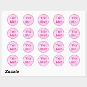 Sticker Rond Essayer Me Parties scintillant Candy Pink Tester E (Feuille)