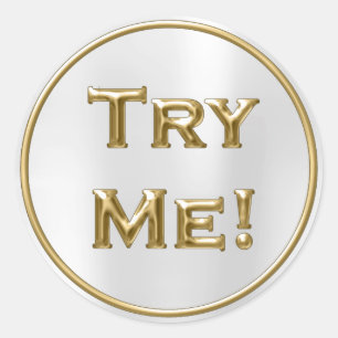 Sticker Rond Essayer Me Silver Gold Pour Tester Exemple Contene