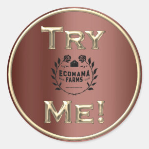 Sticker Rond Essayez le logo du café Golden Tester Exemple de