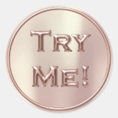 Sticker Rond Essayez-moi Blush Rose Pearly Tester Exemple Conte (Devant)