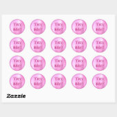 Sticker Rond Essayez-moi Candy Fuchsia Tester rose Exemple Cont (Feuille)