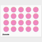 Sticker Rond Essayez-moi Logo Tester Exemple Pink Small Busines (Feuille)