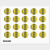 Sticker Rond Essayez-moi Mustard Yellow Grey Tester échantillon (Feuille)