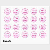 Sticker Rond Essayez-moi Parties scintillant Sparkl Pink Tester (Feuille)