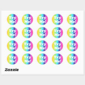 Sticker Rond Essayez-moi Rainbow Pink Tester exemple Conteneur (Feuille)