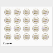 Sticker Rond Essayez-Moi Silver Gold Pour Tester Conteneurs Éch (Feuille)