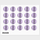 Sticker Rond Essayez-moi Silver Lavender Tester Exemple Contene (Feuille)