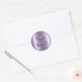 Sticker Rond Essayez-moi Silver Lavender Tester Exemple Contene (Enveloppe)