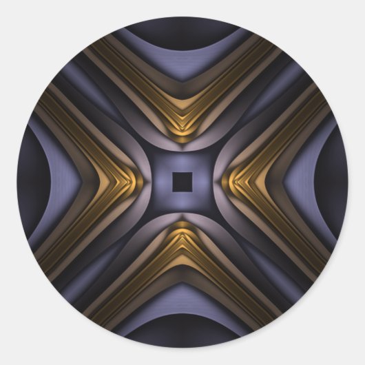 Sticker Rond Essence de l'âme bleu et or Abstrait (Devant)