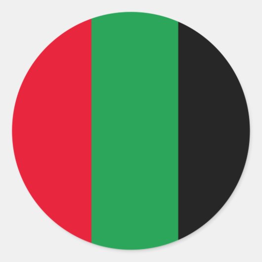 Sticker Rond Essence panafricaine : rouge, vert et noir (Devant)